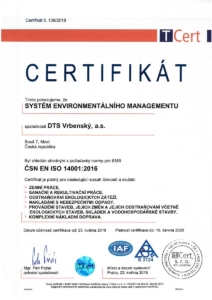 Certifikát ISO 14001